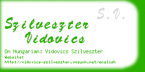 szilveszter vidovics business card
